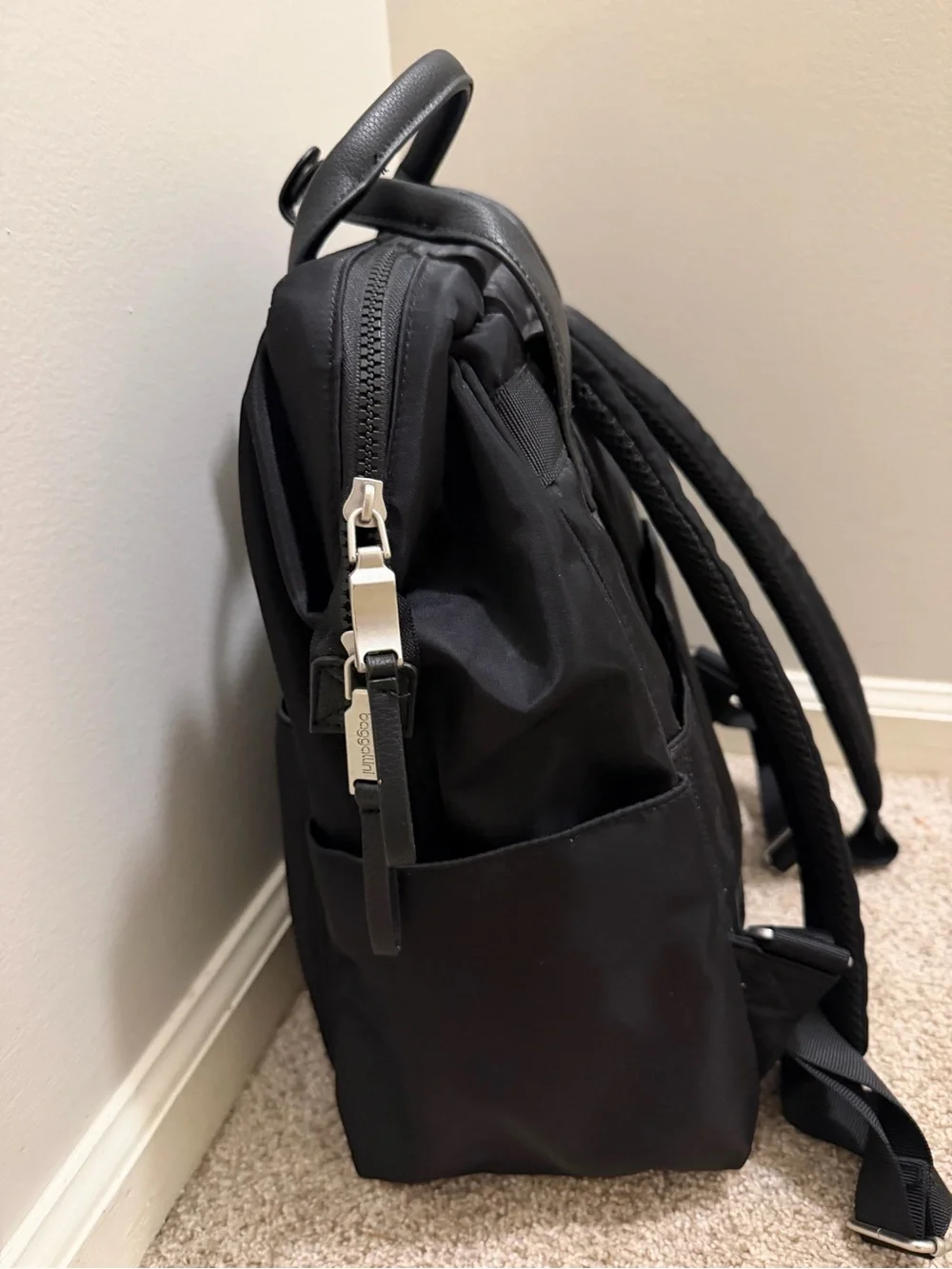 Baggallini Black Nylon Backpack with Top Handles